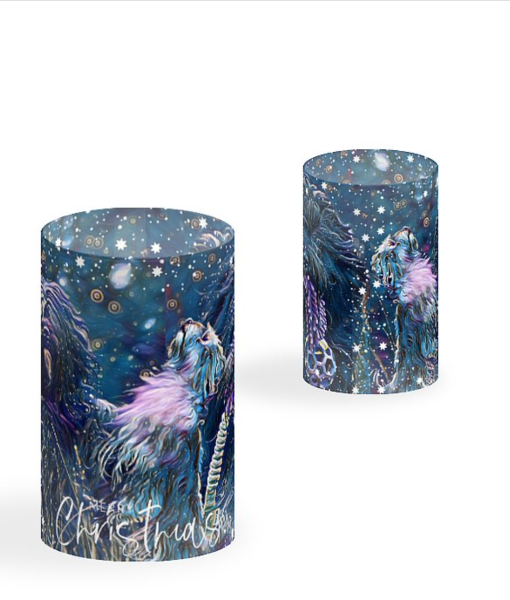 Windlicht Tibet Terrier - Winternacht